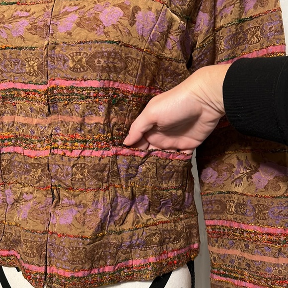 Coldwater Creek Bohemian Tweed Floral Blazer Size Petite Small - Picture 3 of 12